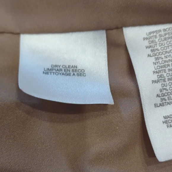 Anne Klein Sleeveless Lace Overlay Cotton Blend Tiered Skirt Tan & White Dress - Picture 9 of 11